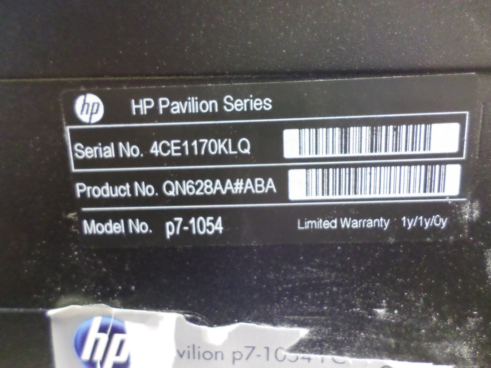 HP Pavilion P7-1054 Desktop PC 6 GB RAM, 250 GB HD, DVDRW Windows 10 Home