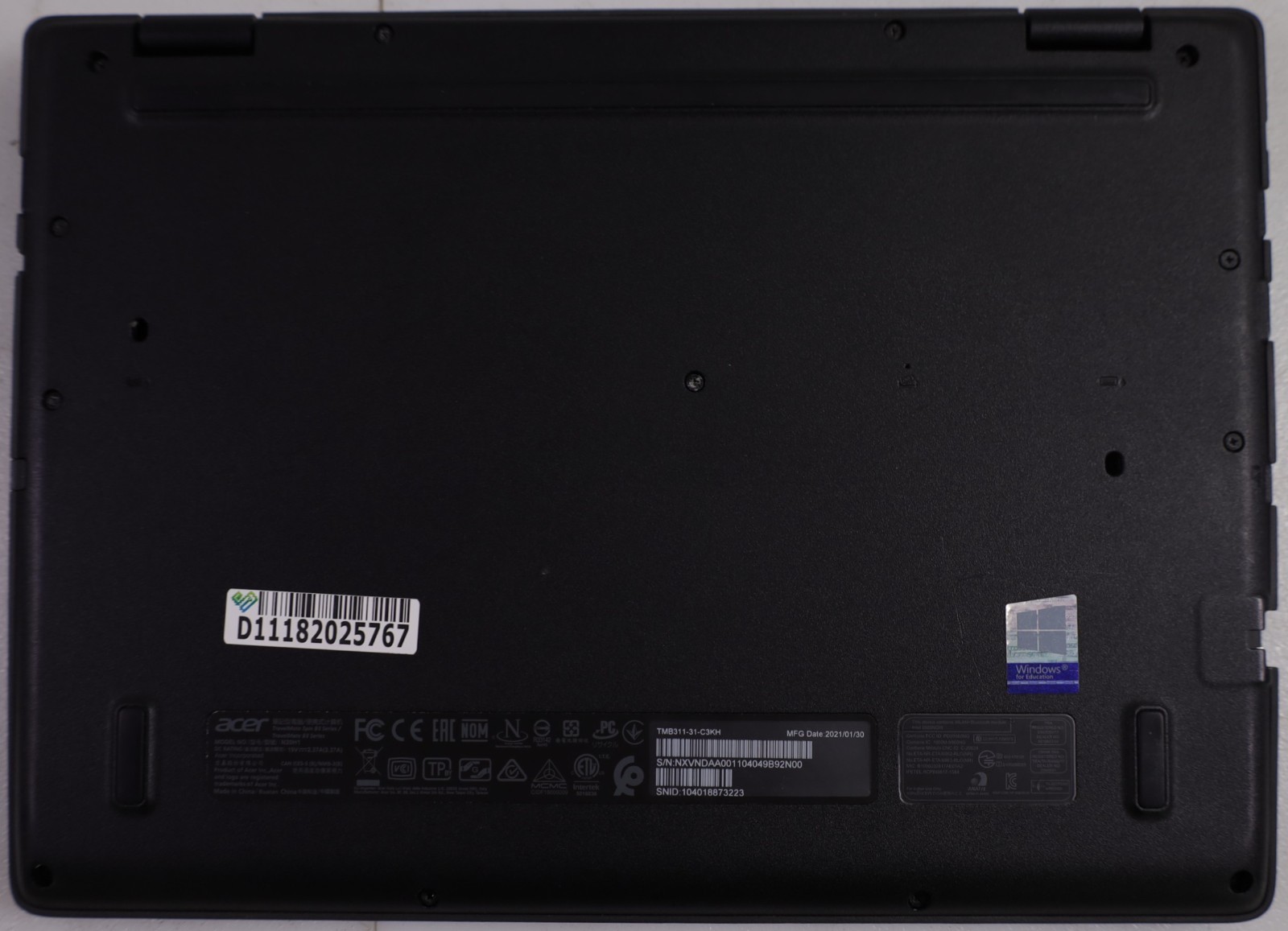 Acer TRAVELMATE B311-31 11″ Intel N4120 128GB EMMC No HDD COA OS