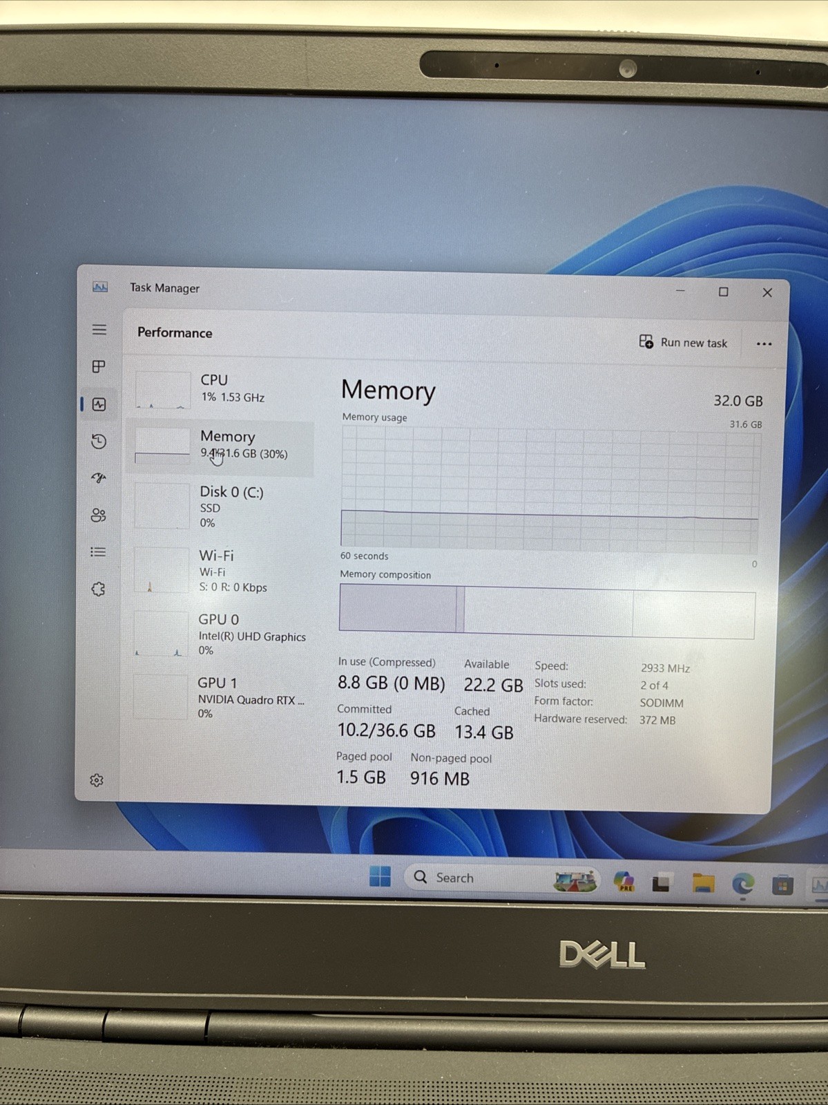 Dell Precision 7550 NVIDIA Quadro RTX 3000 2.4GHz Intel Core i9-10 32GB 512 (L2)