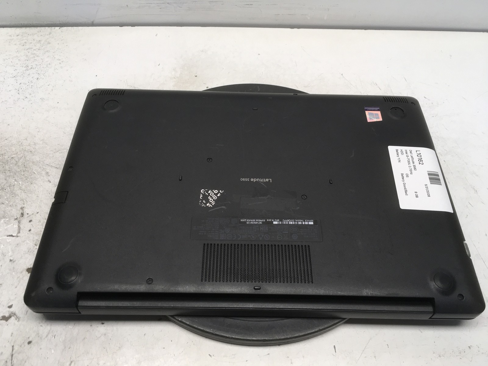 Dell Latitude 3590 Intel i3-7130U 2.7GHz 8 GB NO HDD No Batt