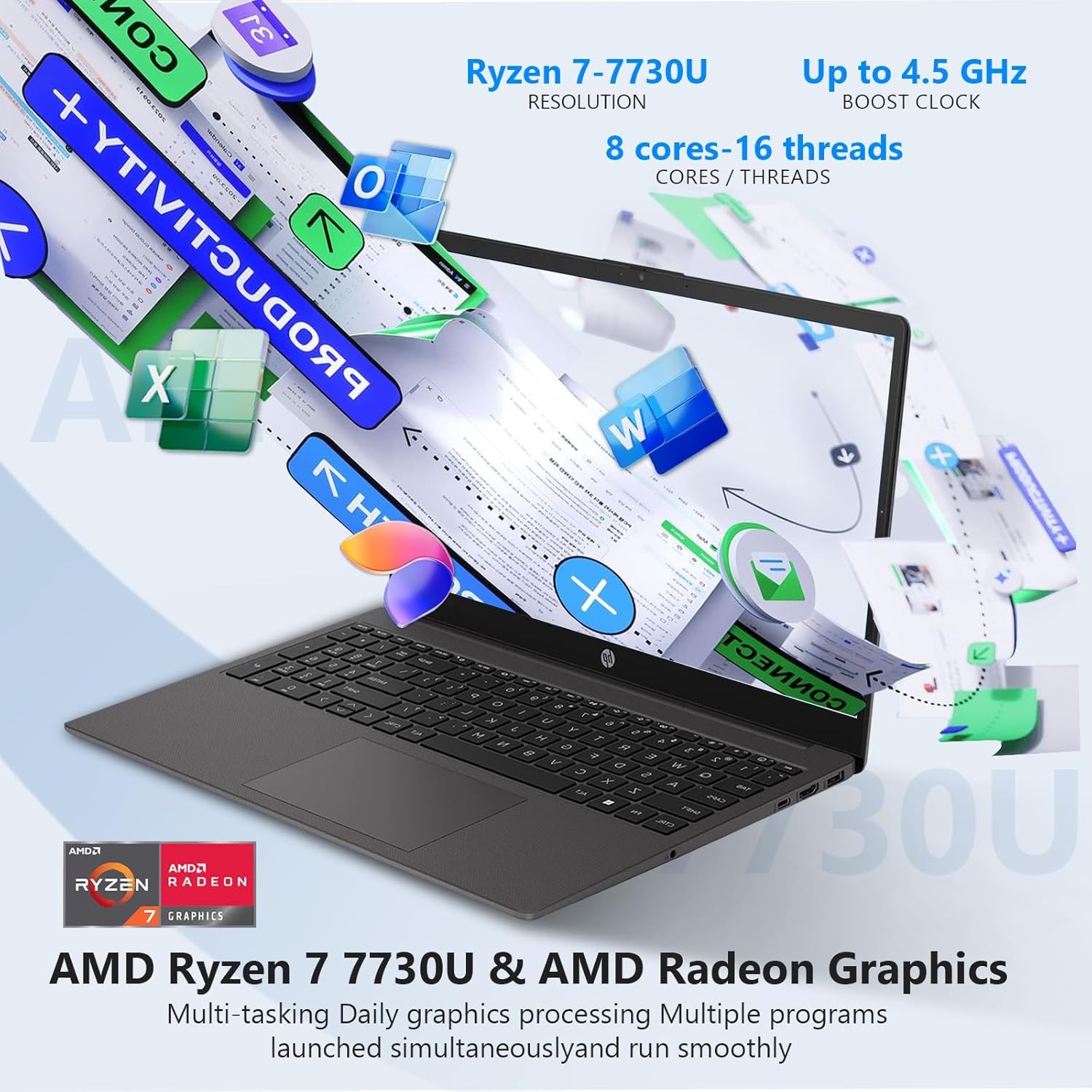 📍HP 255 G10 Business Laptop 15.6″ AMD Ryzen 7 4.5GHz UpTo 64GB RAM 4TB Win11Pro