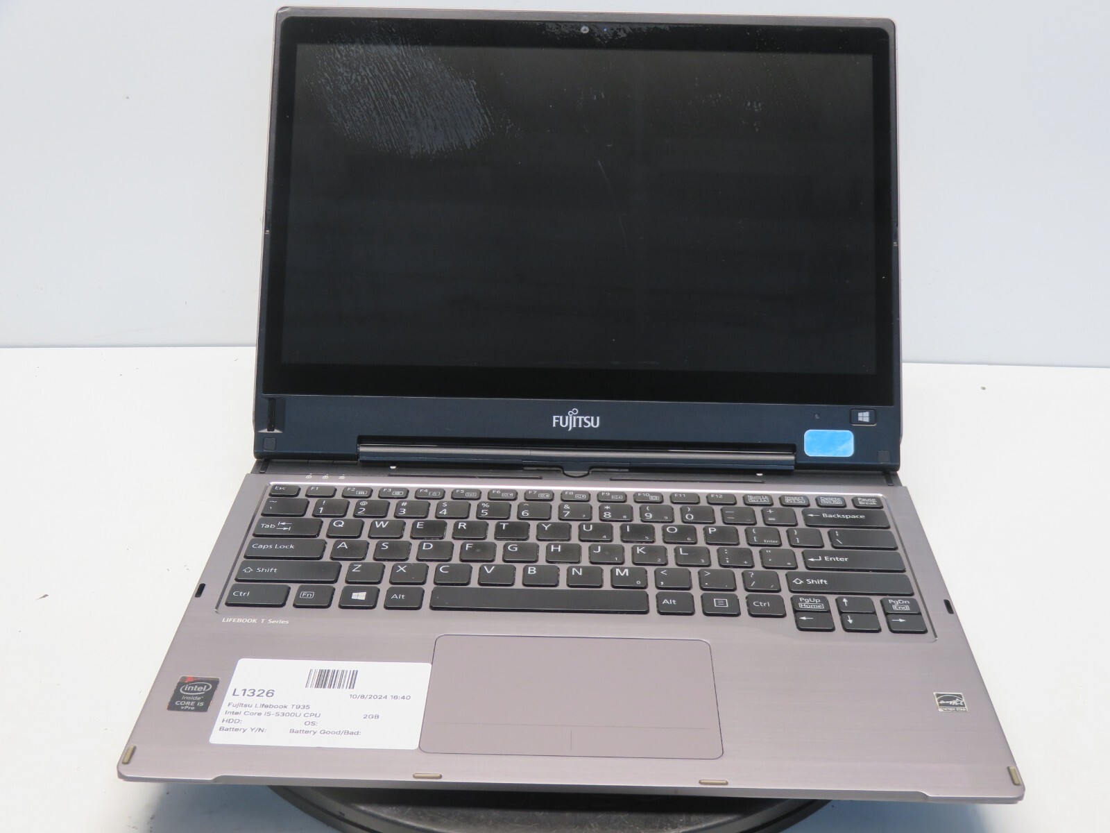 Fujitsu Lifebook T935 Intel Core i5-5300U CPU @2.30GHz 2GB NO HDD No Batt READ