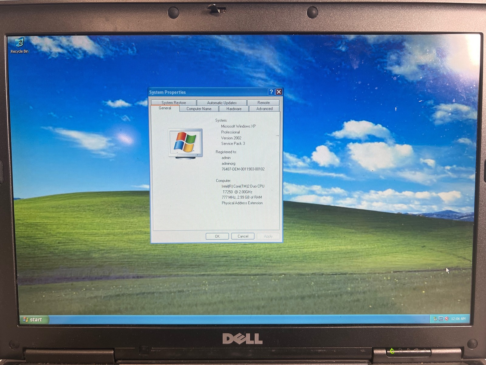 Dell Latitude D630 Win XP Core 2 Duo T7250 2GHz 3 GB 500 GB 14.1″ rs232