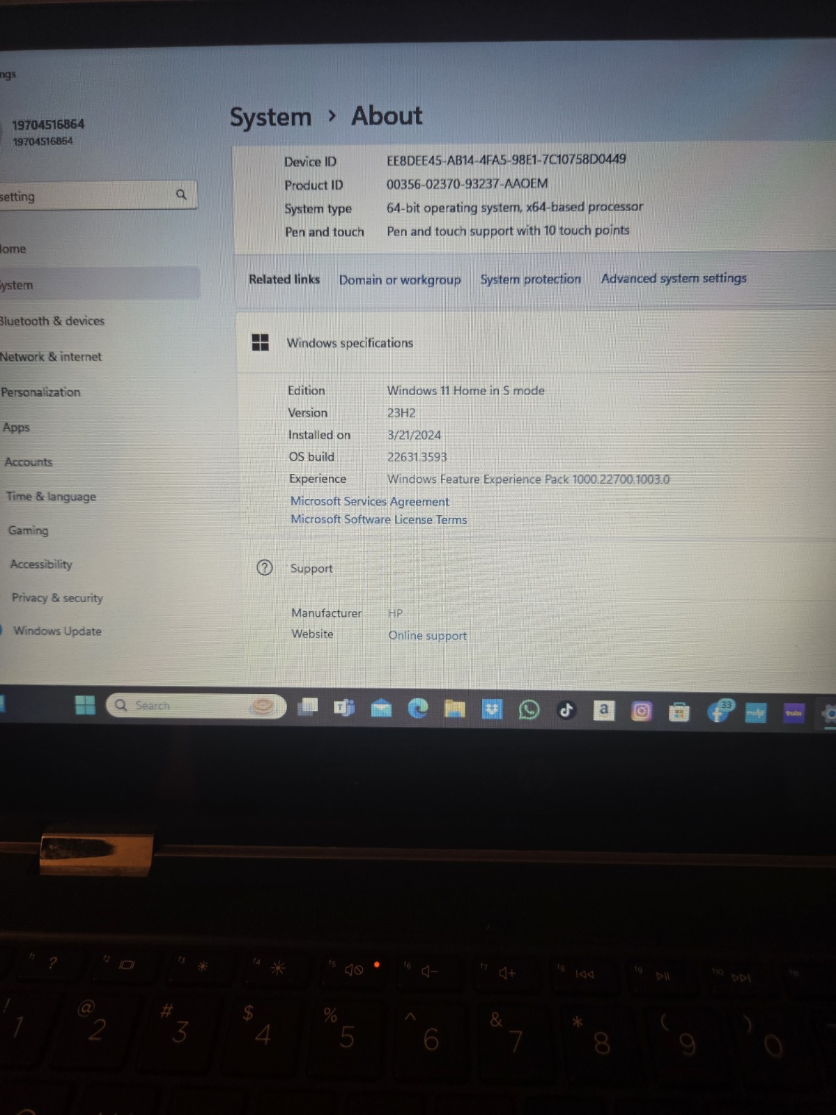 HP Pavilion x360 14m-dw1xxx 14″ Touch i3-1115G4 8GB 118GB SSD Win11 S