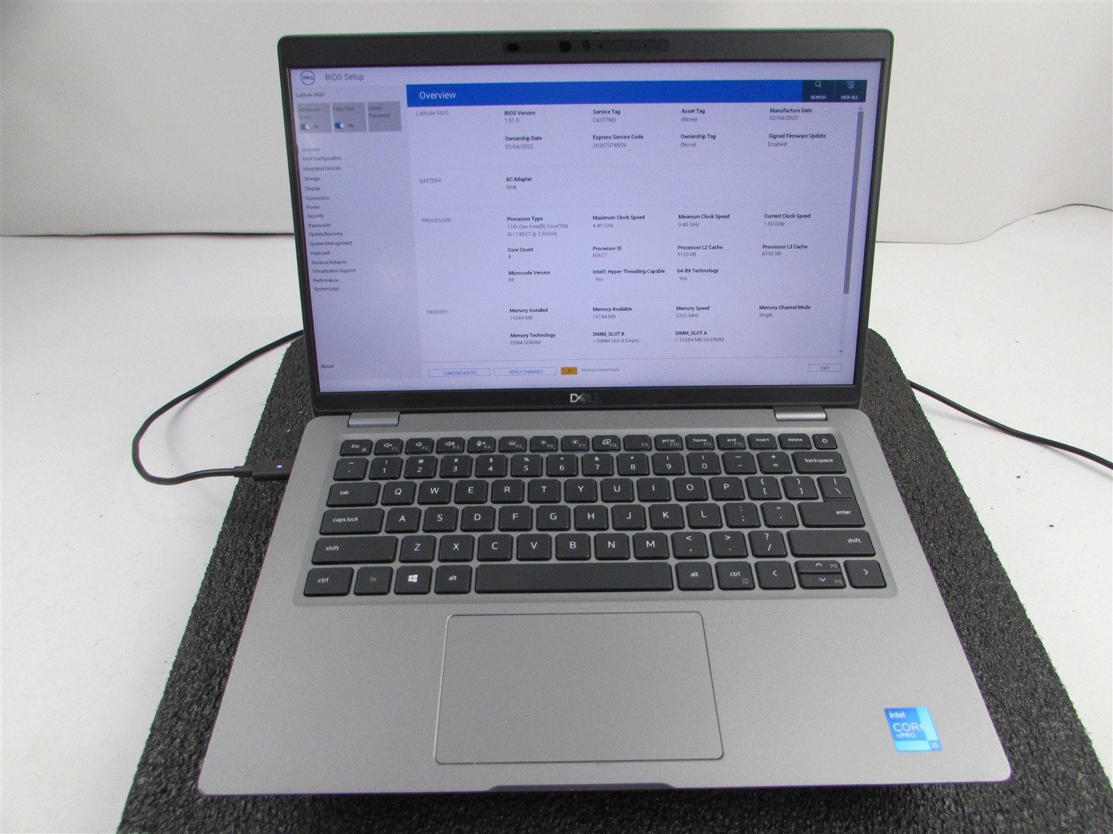 DELL LATITUDE 5420 1920X1080 FHD CORE I5-1145G7 512GB SSD 16GB RAM NO O.S/BATT