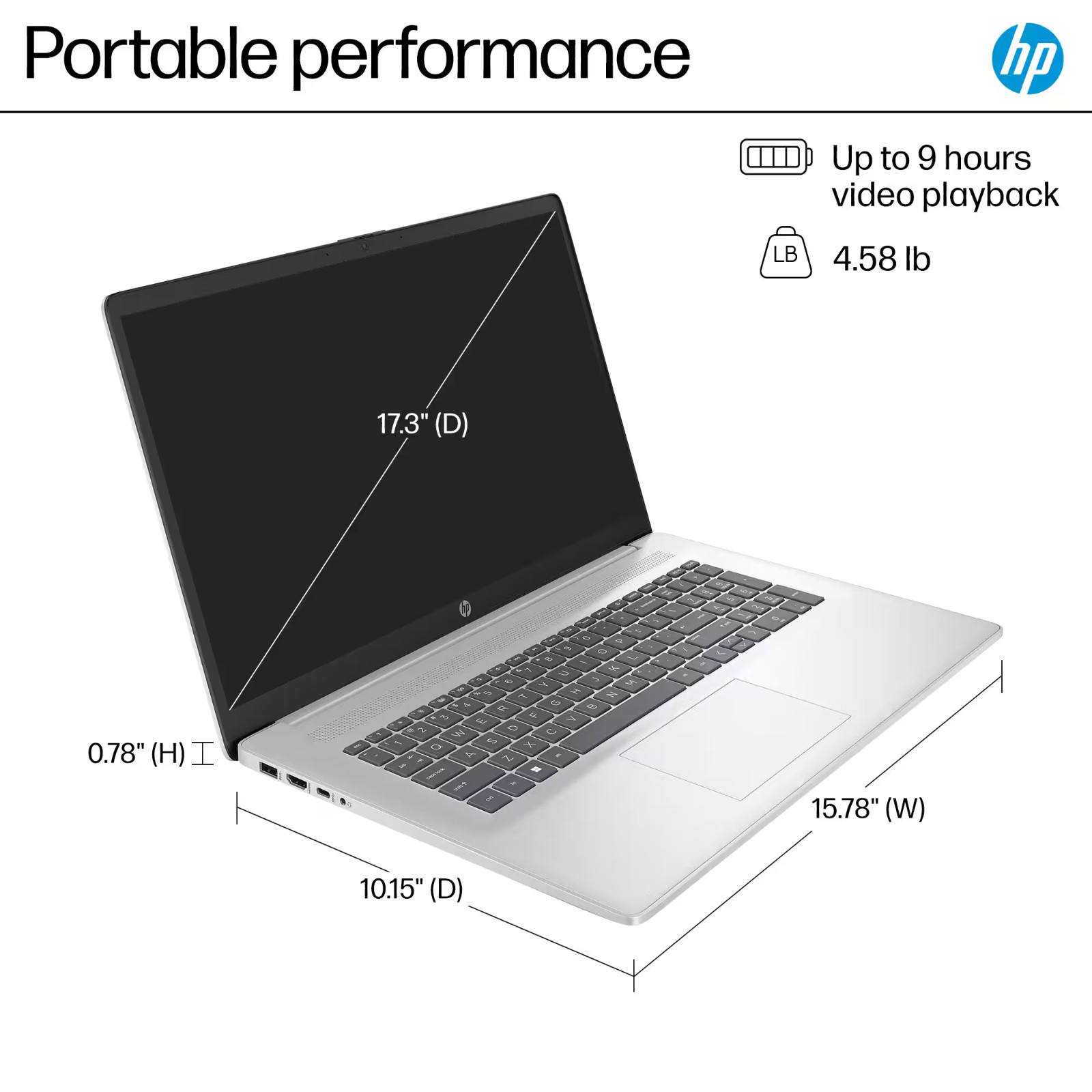 2026 HP Pavilion Laptop 17 FHD AMD Ryzen 5 7430U 12GB RAM & 256GB SSD Win 11 Pro
