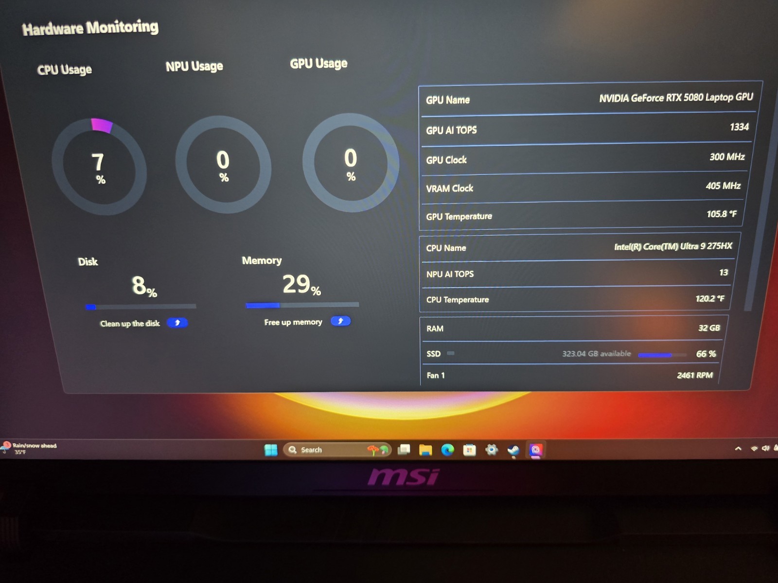 MSI – Vector 16 HX AI 400 16″ 240Hz QHD+ Gaming Laptop – RTX 5080 Intel 9-275HX