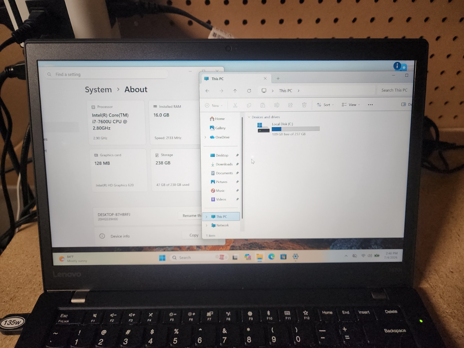 Lenovo ThinkPad T470s i7-7600U 2.8GHz 16GB RAM 256GB SSD Win 11 Pro