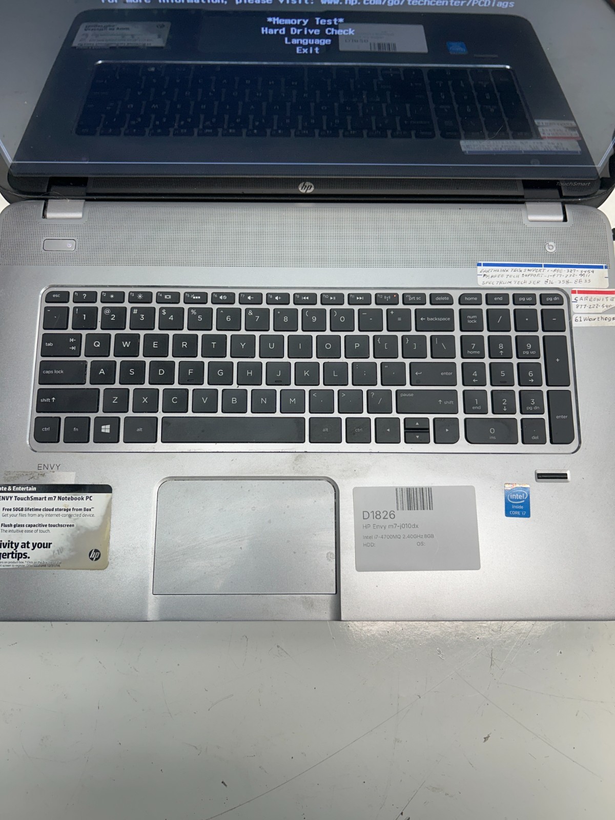 HP Envy m7-j010dx Intel i7-4700MQ 2.40GHz 8GB NO HDD