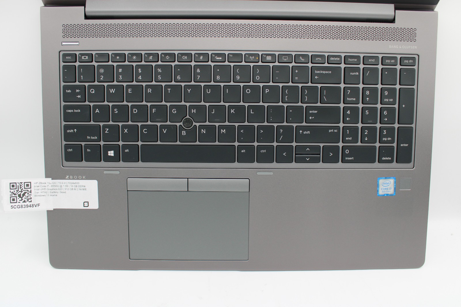 HP ZBook 15u G5 i7-8550U @ 1.8 GHz 16GB RAM 512GB SSD Radeon WX 3100 Win 11 Home