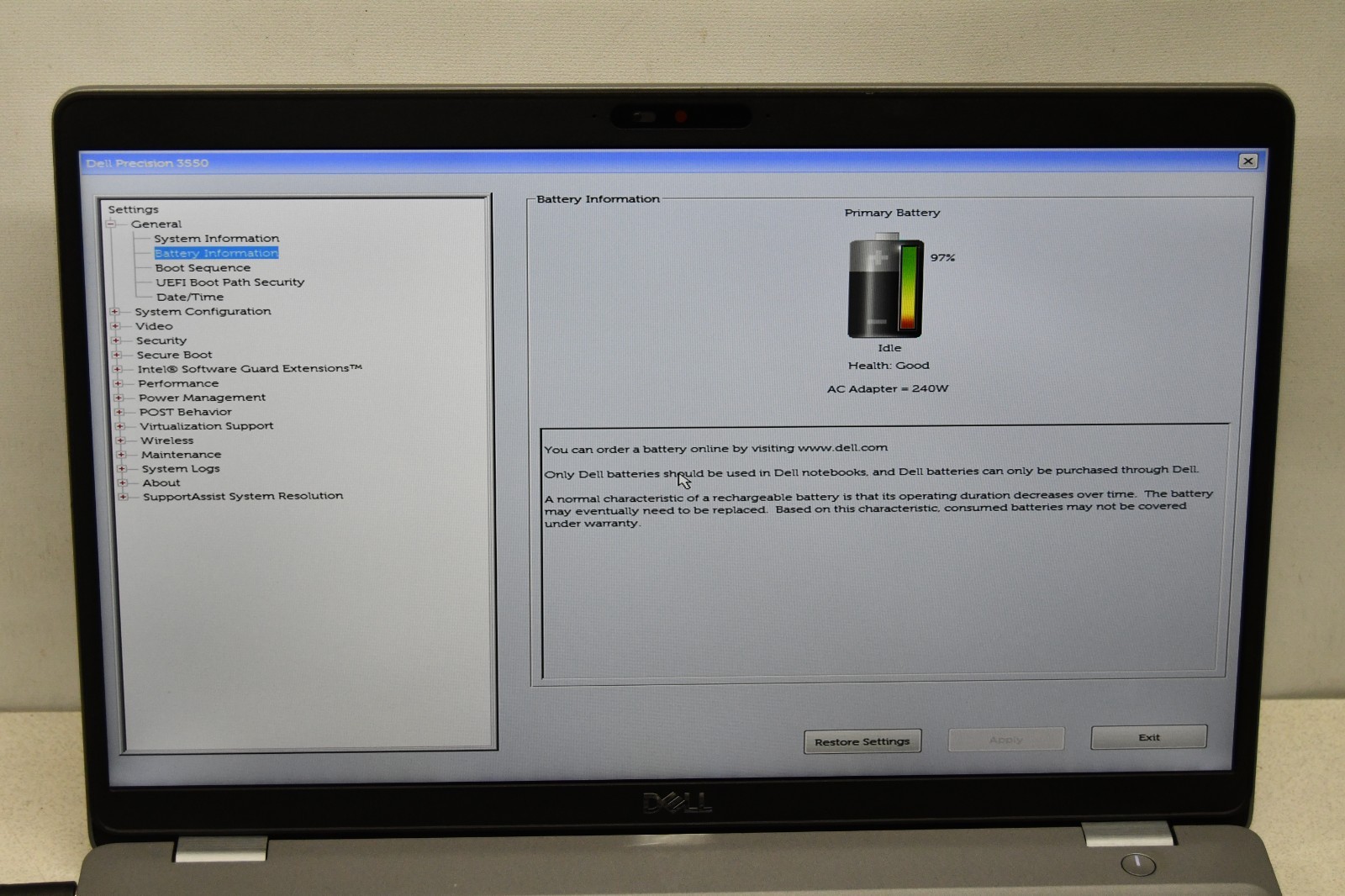 ^ Dell Precision 3550 15.6″ Intel i7-10510U @ 1.80GHz 16GB Ram No HD #X6992