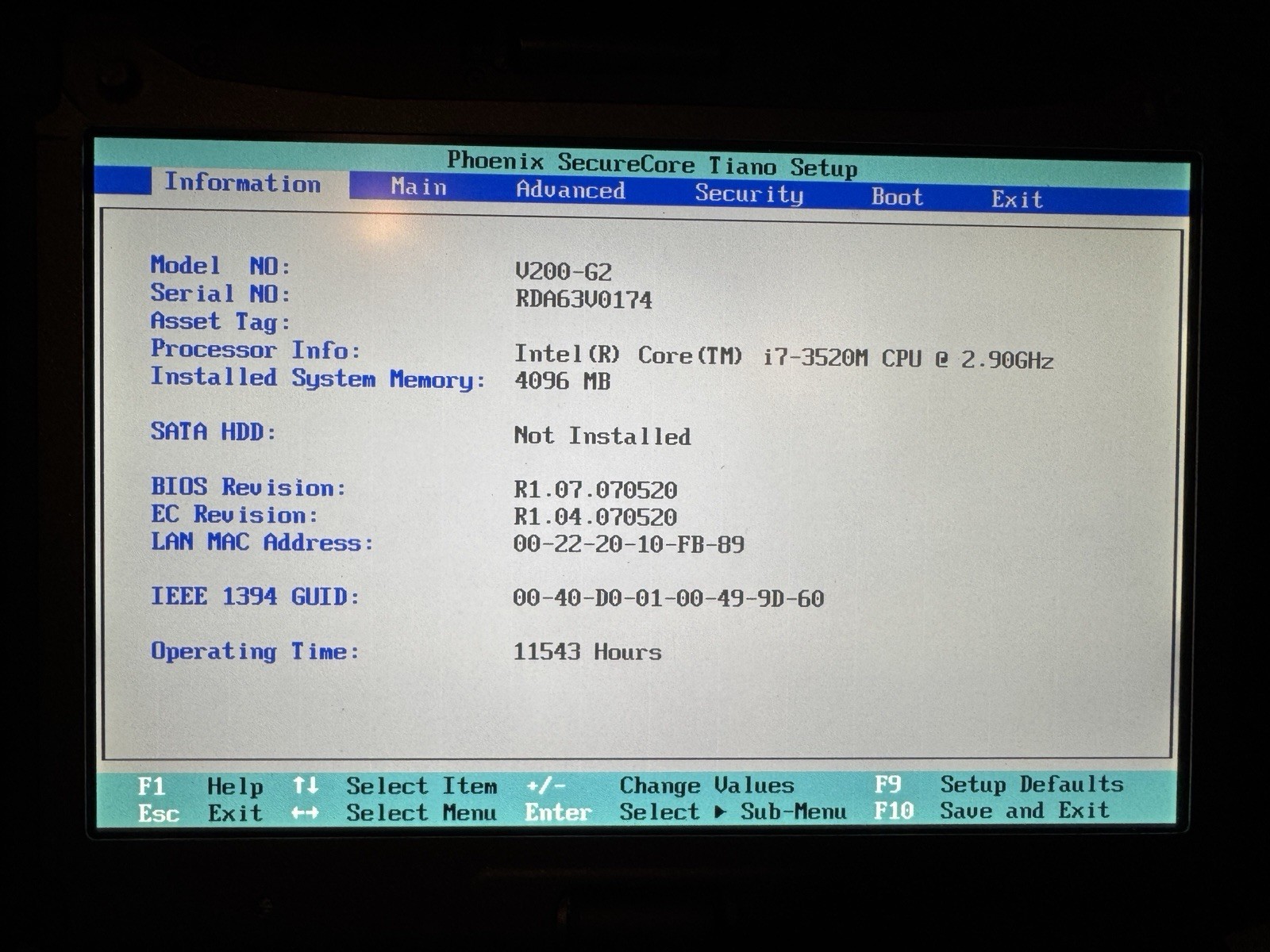 95-99% Life left Getac V200-G2 Laptop i7-3520M 4GB RAM WIFI Touchscreen Wwan