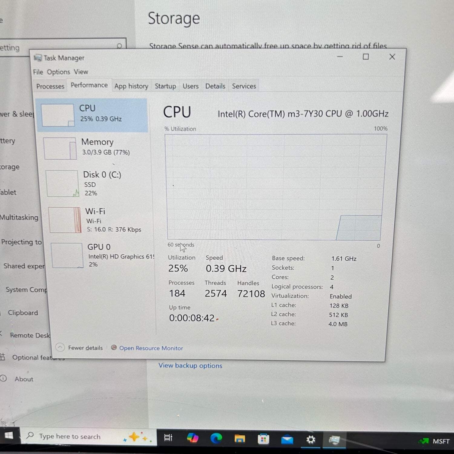 Broken Microsoft Surface 5 Pro 1796 12.3″ m3-7Y30 4GB RAM 128GB SSD Cracked Scre