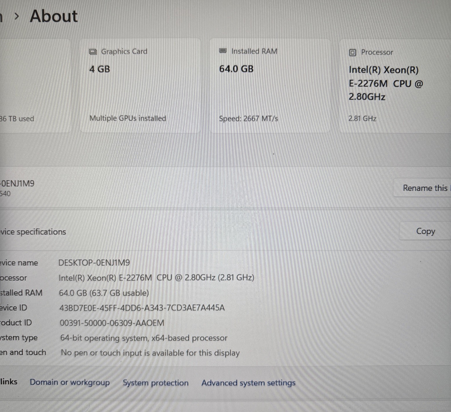 Dell Precision XPS 5540 15in XEON E2276M 64GB 1TB SSD NVIDIA T1000 Win11 Pro WKS
