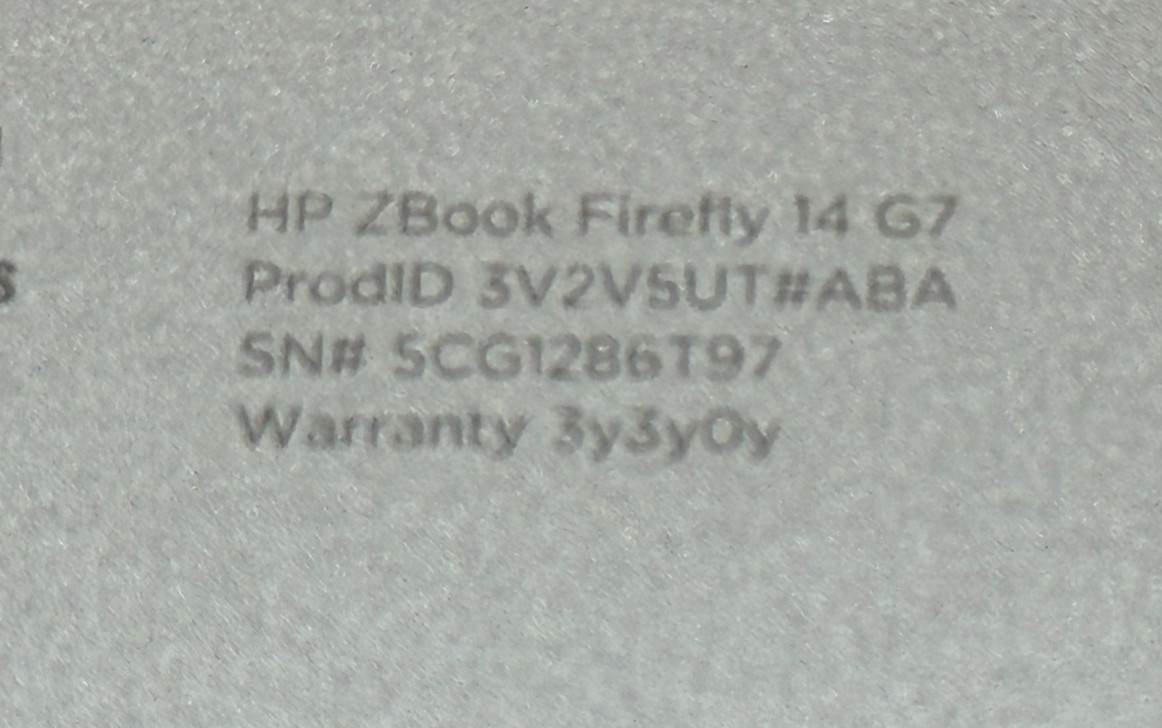HP ZBOOK FIREFLY 14 G7 LAPTOP CORE i5-10210U @ 1.60 GHZ 16GB RAM 238GB SSD (737)