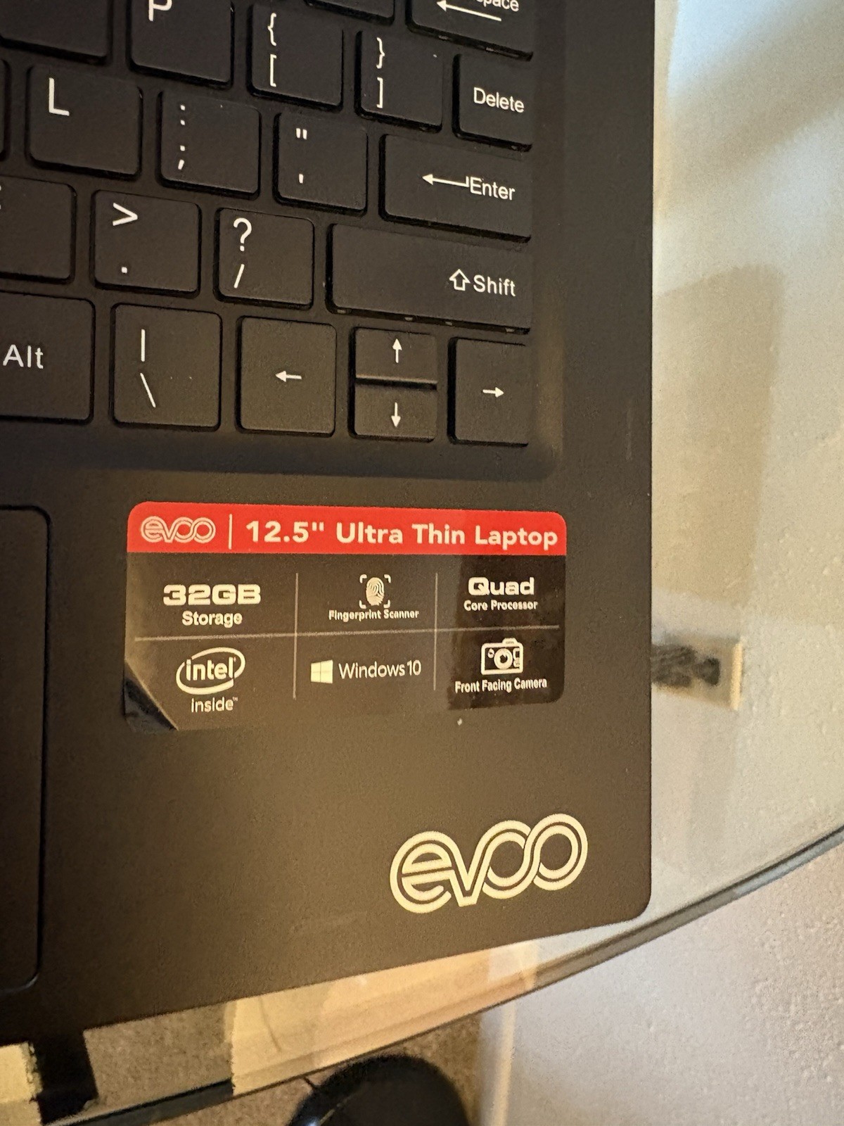 EVOO 12.5″ Ultra Thin Laptop Quad Core Windows 10 32GB Black Fingerprint Camera
