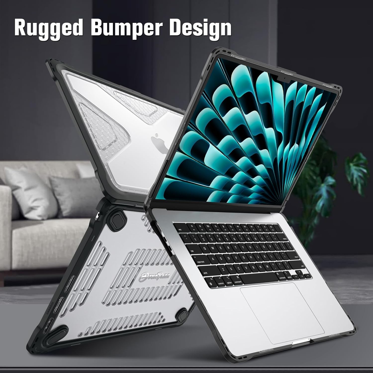 Rugged Hard Shell Case Cover for MacBook Air 15″ A3448 A3241 A3114 A2941 Clear