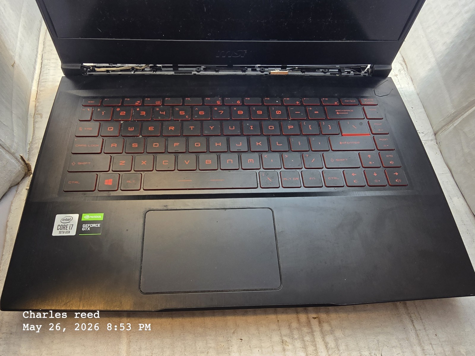 Broken MSI Thin GF65 10SDR-459US 15.6″