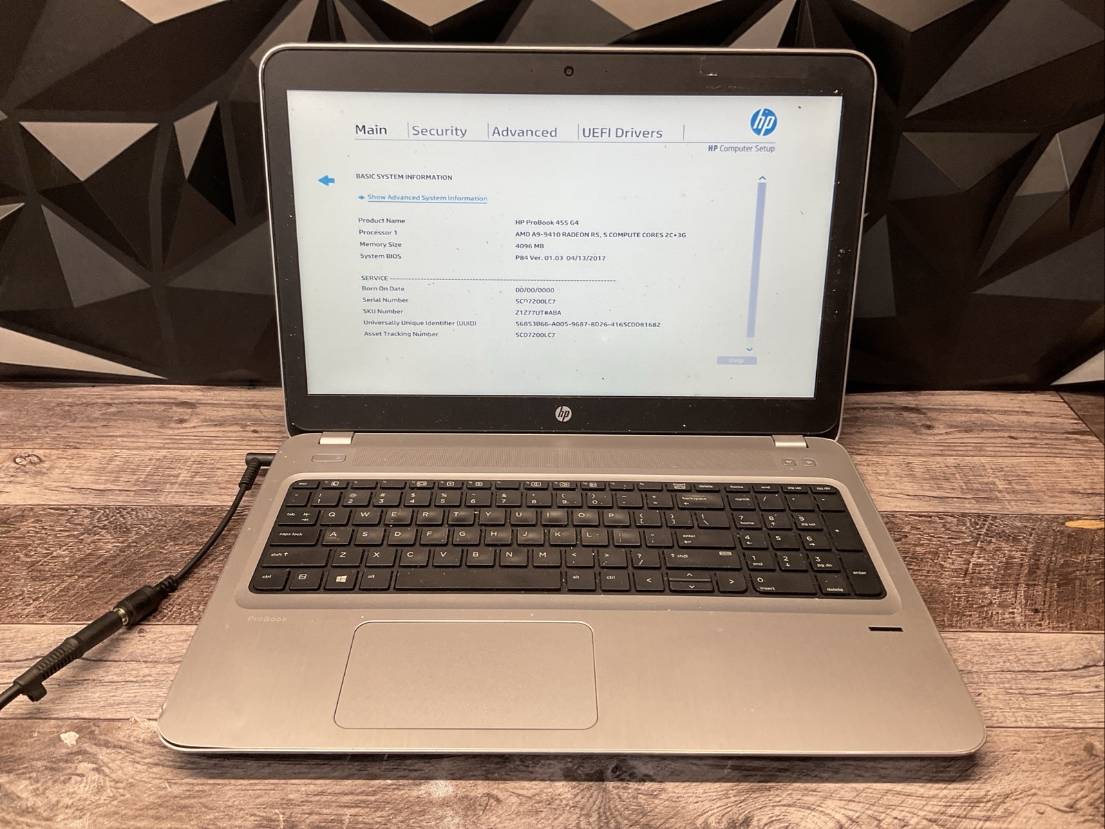 ProBook 455 G4 / AMD A9-9410 / No RAM Laptop Notebook PC / P10