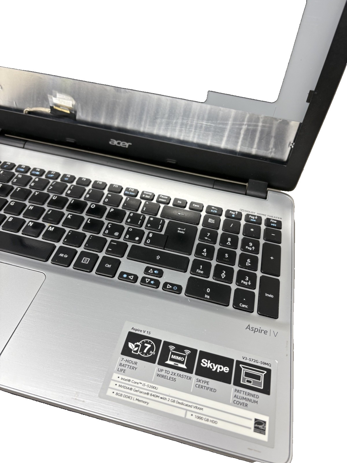 ASPIRE V 15 V3-572G-59SQM NOTEBOOK FOR SPARE PARTS