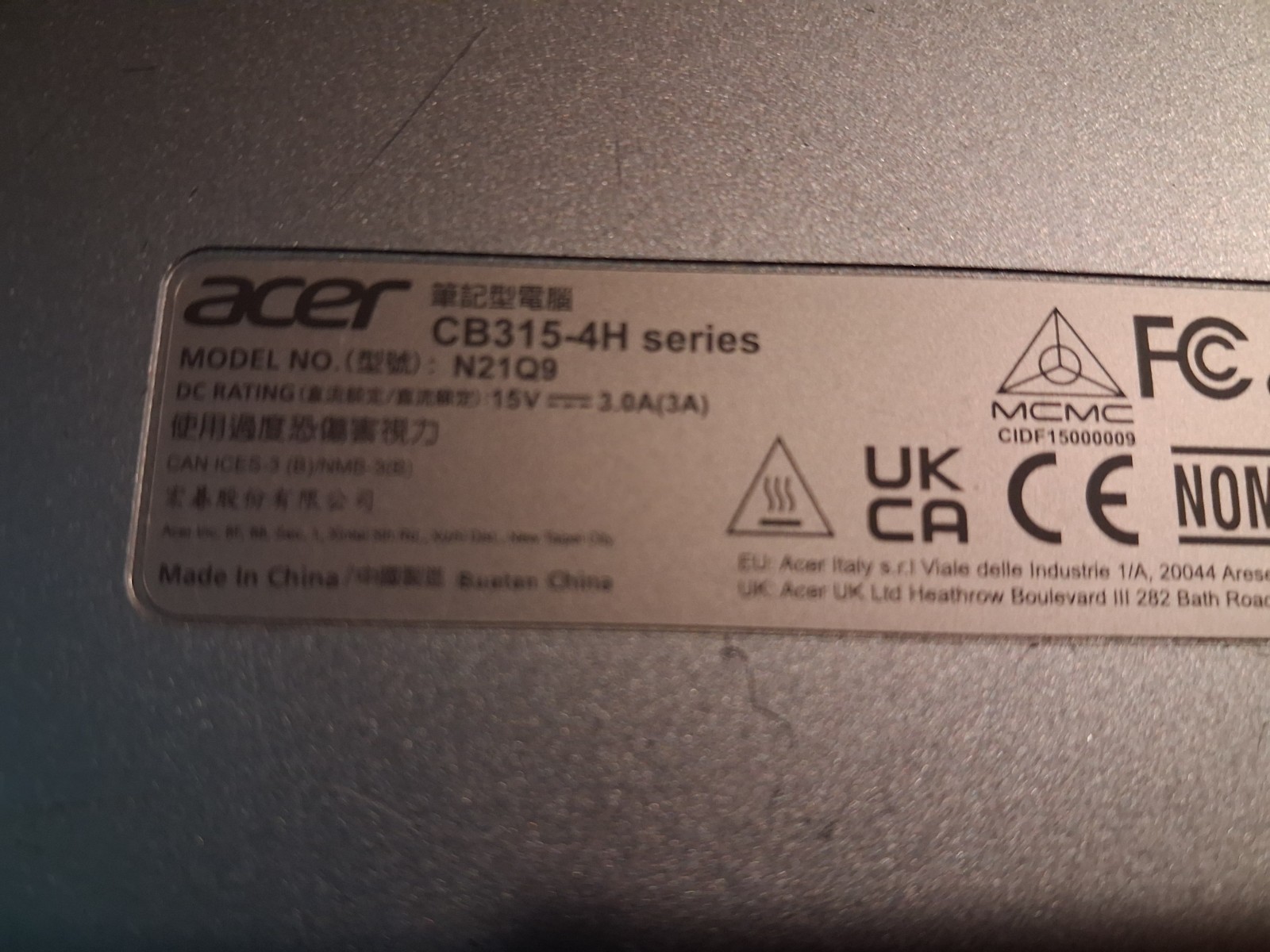 Acer Chromebook laptop 315