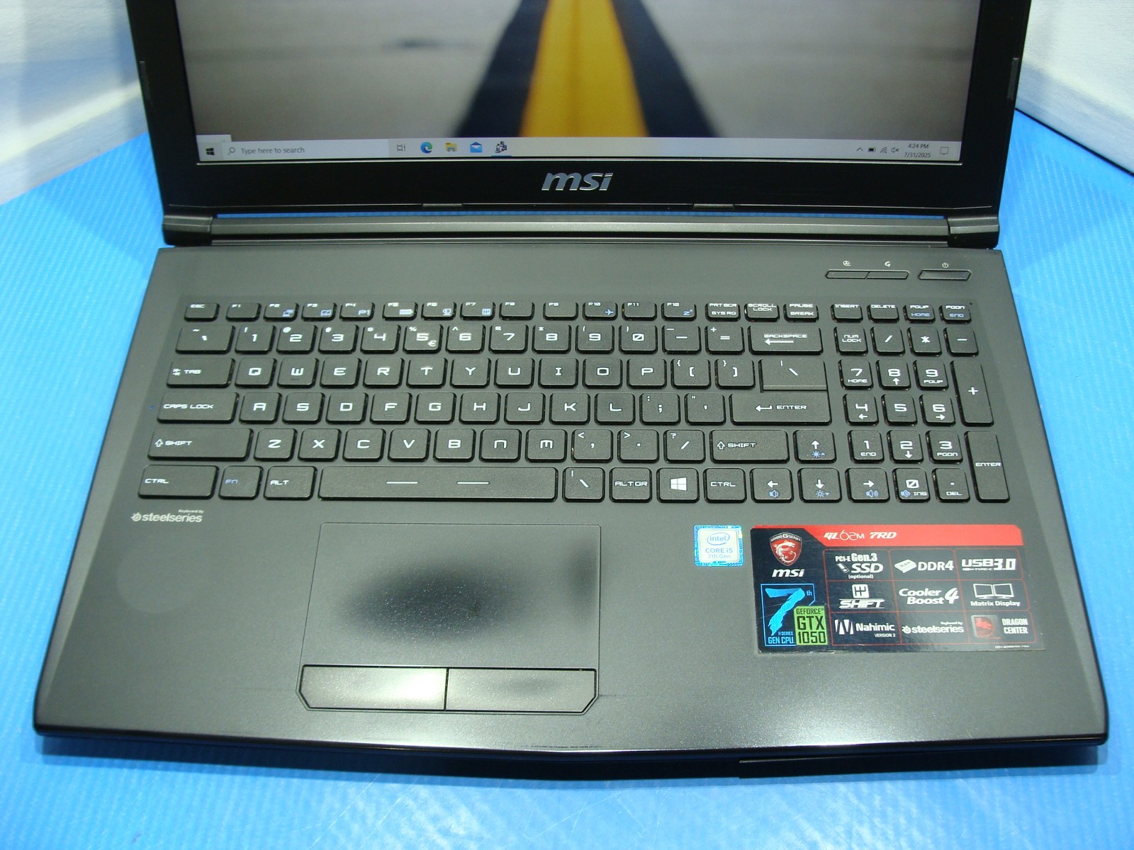 MSI GL62M 7RD 15.6” FHD core i5-7300HQ 2.5GHz 8GB 256GB GTX 1050 Battery 91%