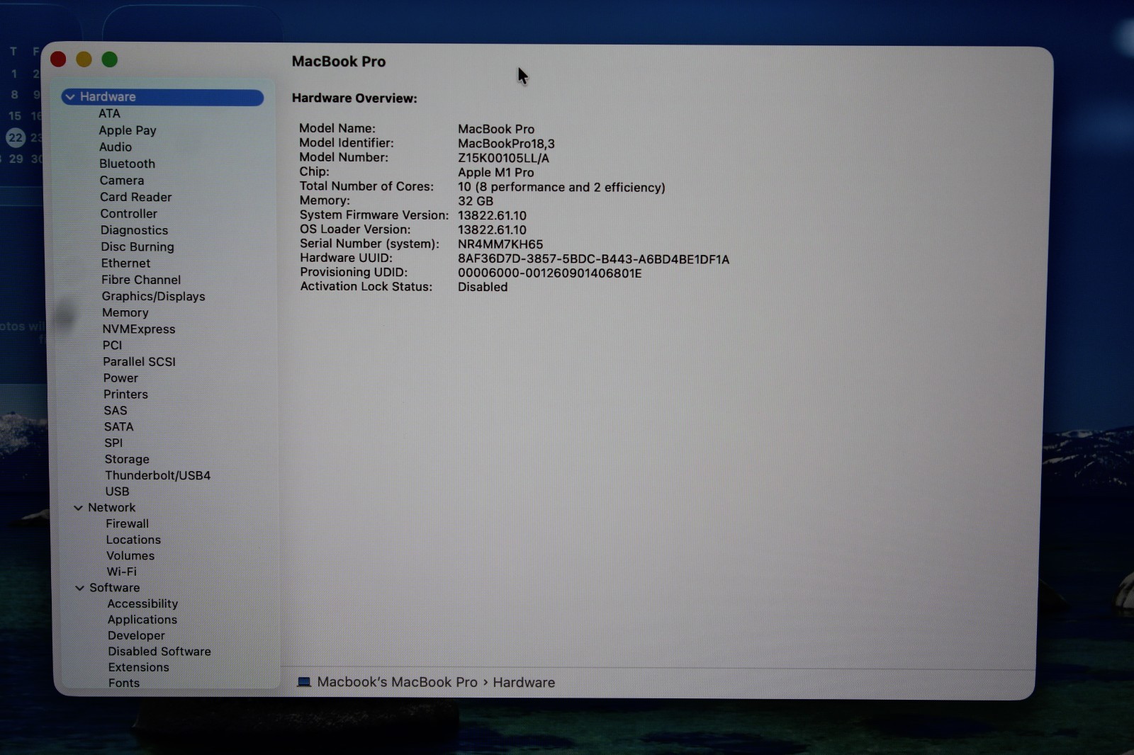 14″ 2021 Apple MacBook Pro A2442, M1 Pro, 1TB/16GB, macOS, Battery Issue