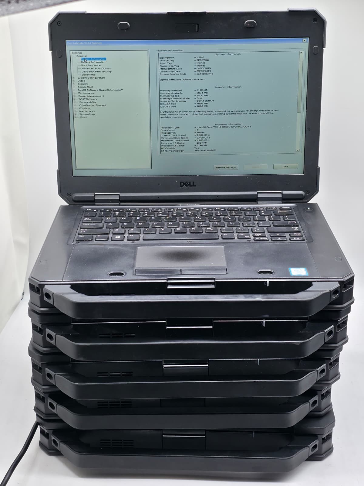 LOT OF 5 Dell Latitude 5424 Core i5 8th Gen 3.6GHz 8GB RAM NO SSD AS IS TESTED