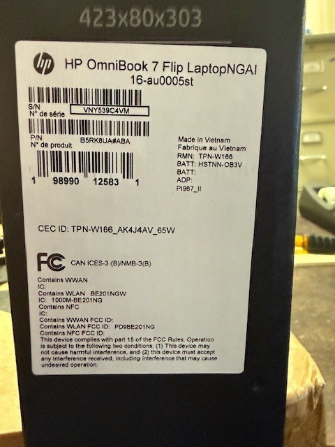 HP Omnibook 7 Flip: Ultra 5 226V, 16″ 512GB SSD, 16GM , WINDOWS 11,