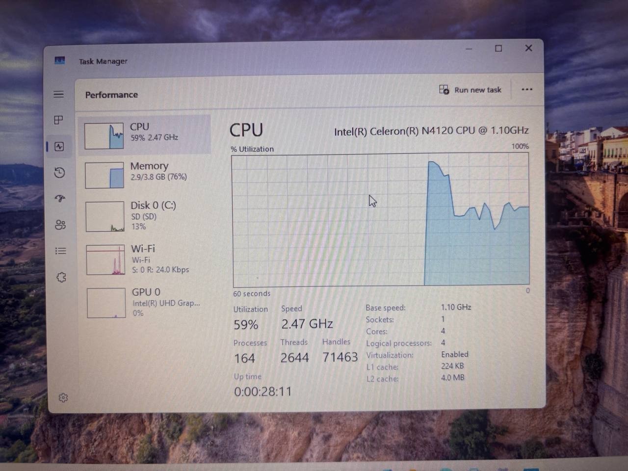 HP Laptop 14-CF2111WM 14″ Celeron N4120 1.1GHz 4GB RAM 64GB SSD PH9