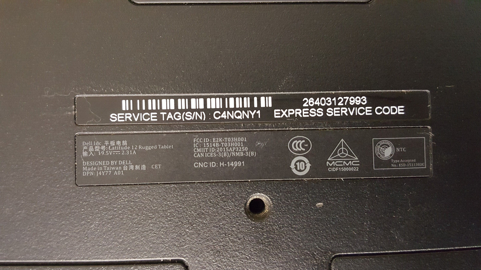 Dell Latitude 12” 7202 M-5Y71, 1.2GHZ 8GB 256GB Tablet Win10Pro, Battery 90,C