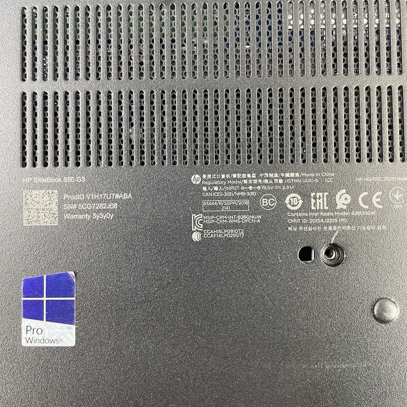 HP EliteBook 850 G3 15.6″ i5-6200U 2.30 GHz 8 GB RAM No SSD No OS – Bad Bottom