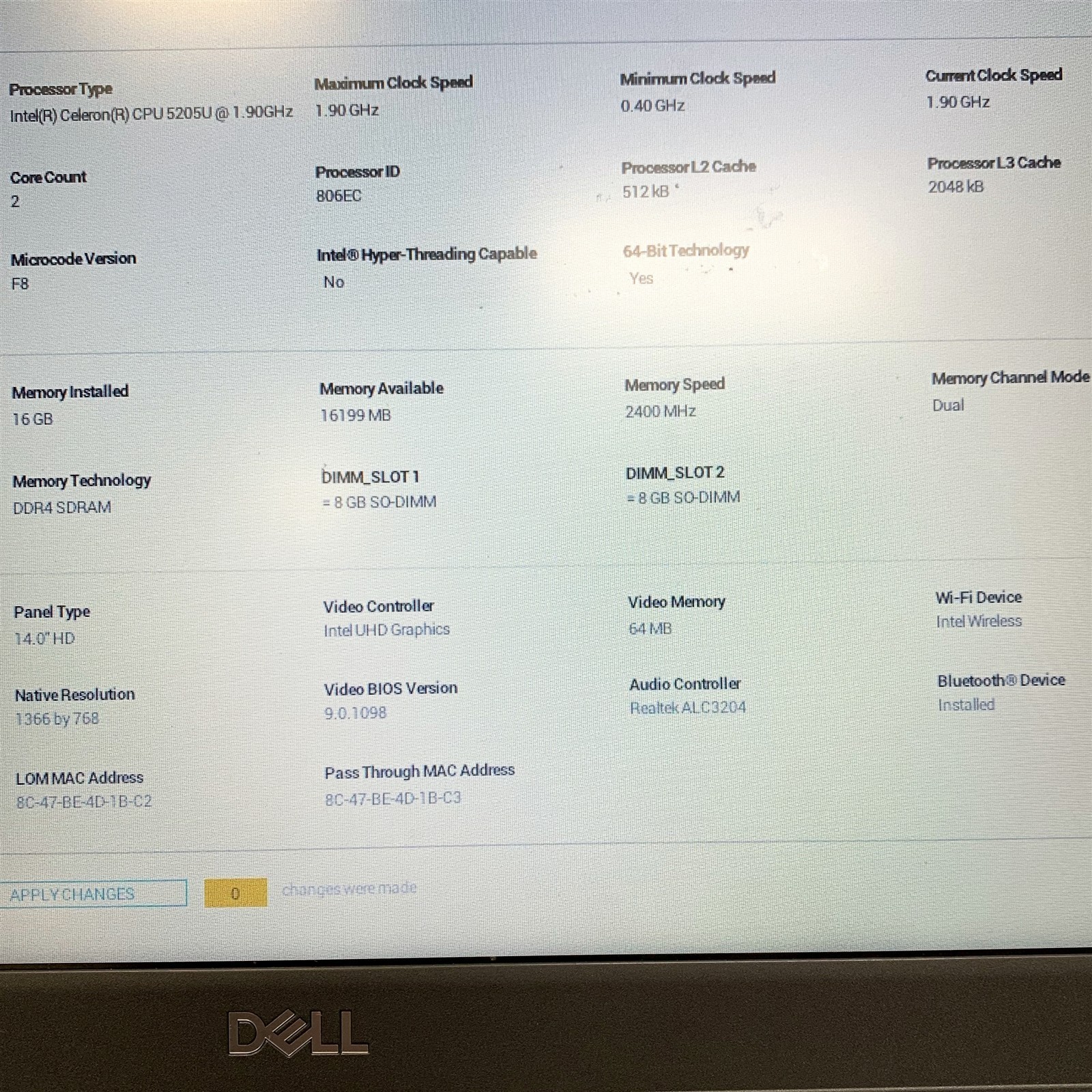 Dell Latitude 3410 14″ UHD Intel Celeron 5205U 1.90 GHz 16GB 512GB SSD Win 11