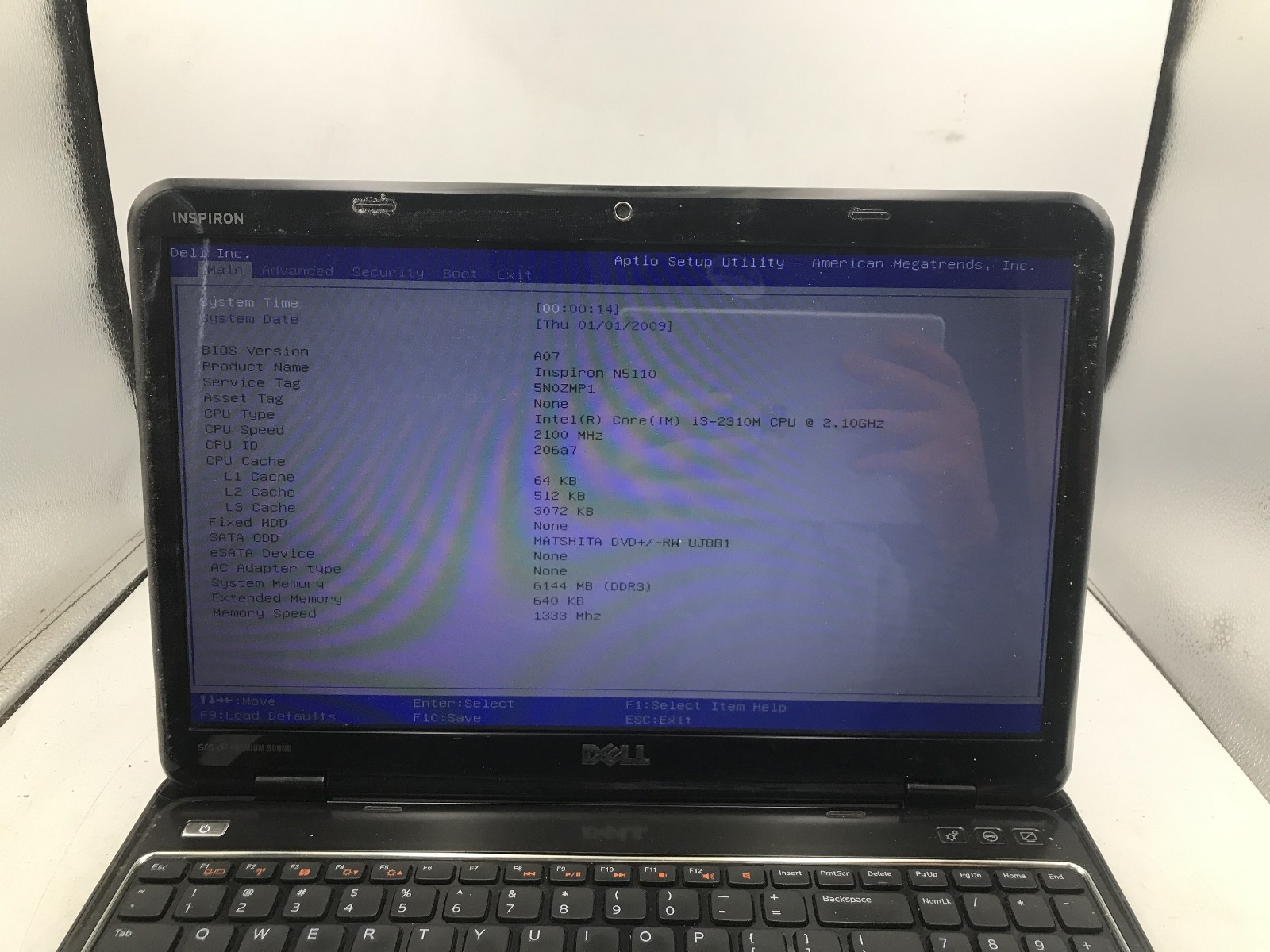 DELL INSPIRON N5110 – BOOTS TO BIOS – INTEL I3 2830M – 6GB RAM – NO OS -READ- BB