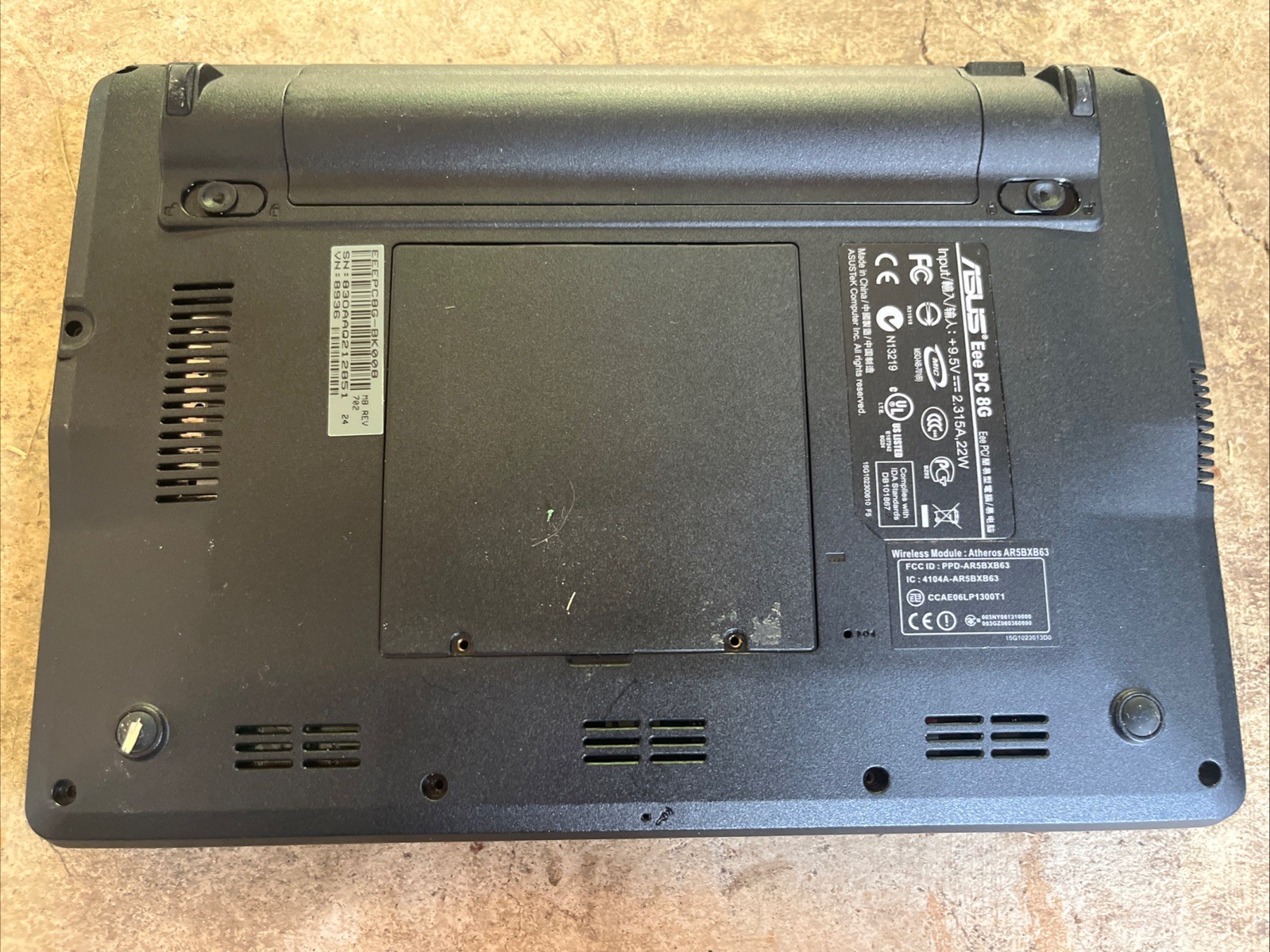 ASUS Eee PC 8G-BK008 PC Mini Laptop Windows Intel 2007 | Vintage, PARTS! |