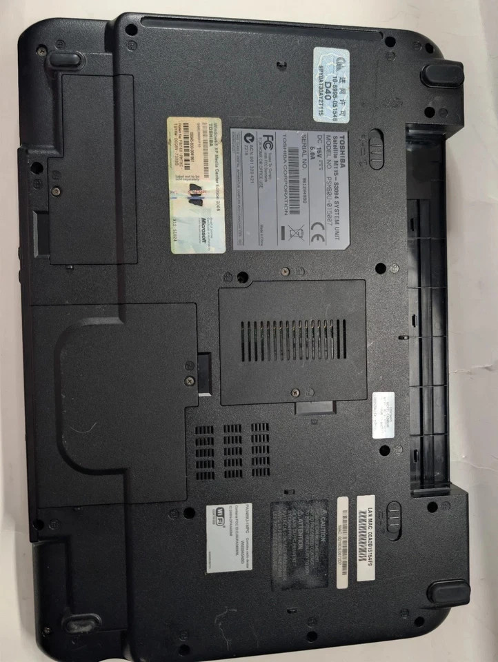TOSHIBA SATELLITE M115-S3094 – 15.6″ Laptop, No Battery Or Power Supply