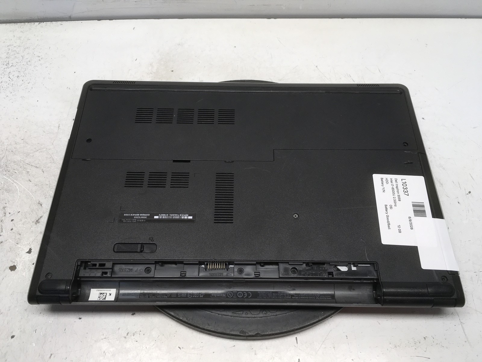 Dell Inspiron 5559 Intel i7-6500U 2.5GHz 12 GB NO HDD No Batt