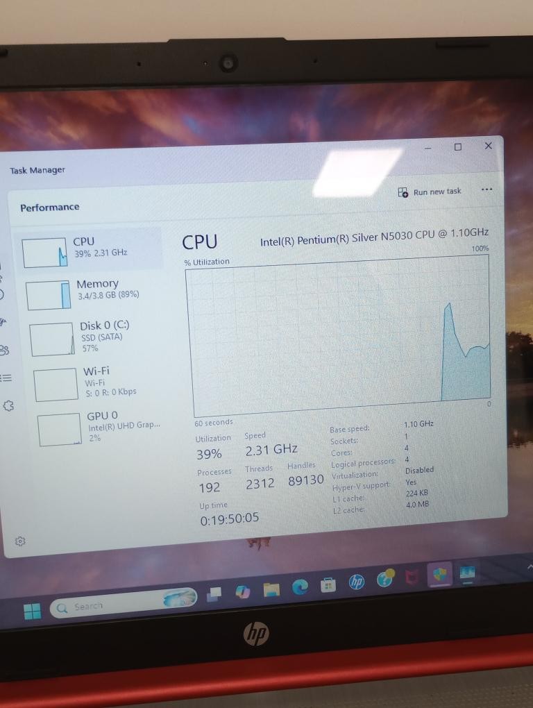 HP 15-DW1083WM WIN11 4GBRAM 128GBSSD W/CHARGER (P08037690)