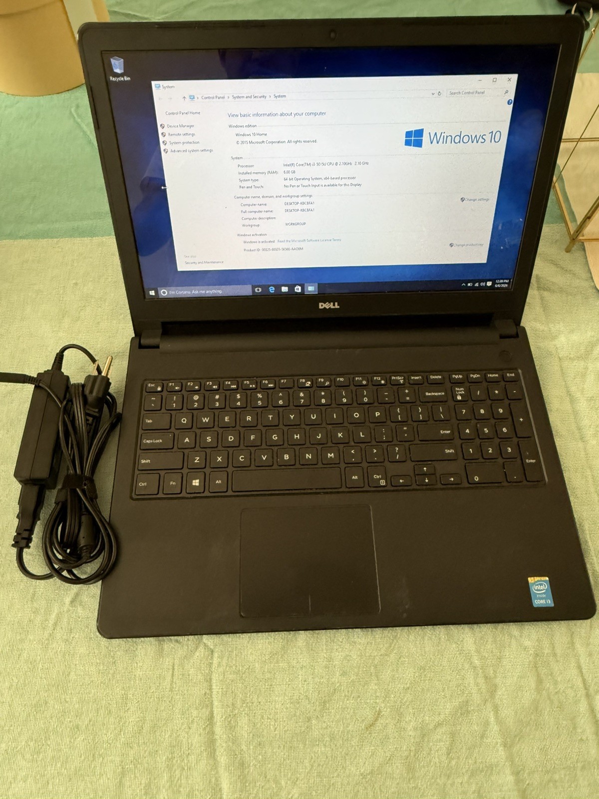 DELL INSPIRON 5558 | INTEL CORE I3-4030U 2.10GHZ | 256GB SSD | 6GB RAM | WIN 10