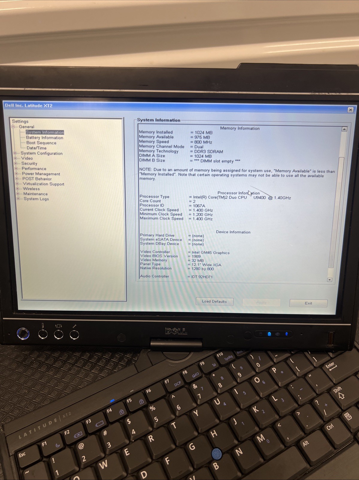 Dell Latitude XT2 12.1″ Core 2 Duo U9400 1.4Ghz 1 GB RAM NO DRIVE 2-in-1 AS IS!!