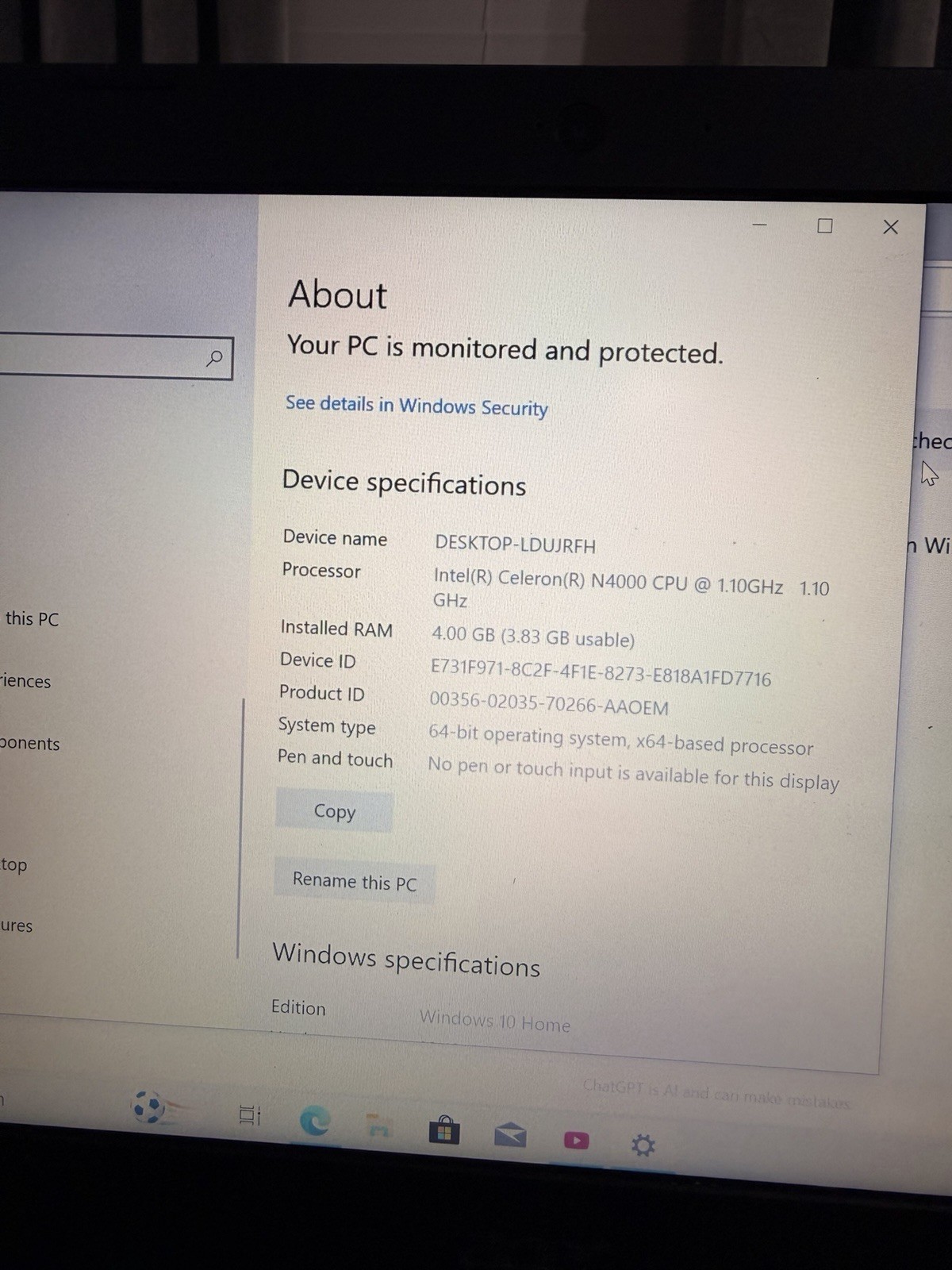 Acer Aspire 1 A114-32 14in FHD Celeron N4000 4GB 64GB eMMC Win10