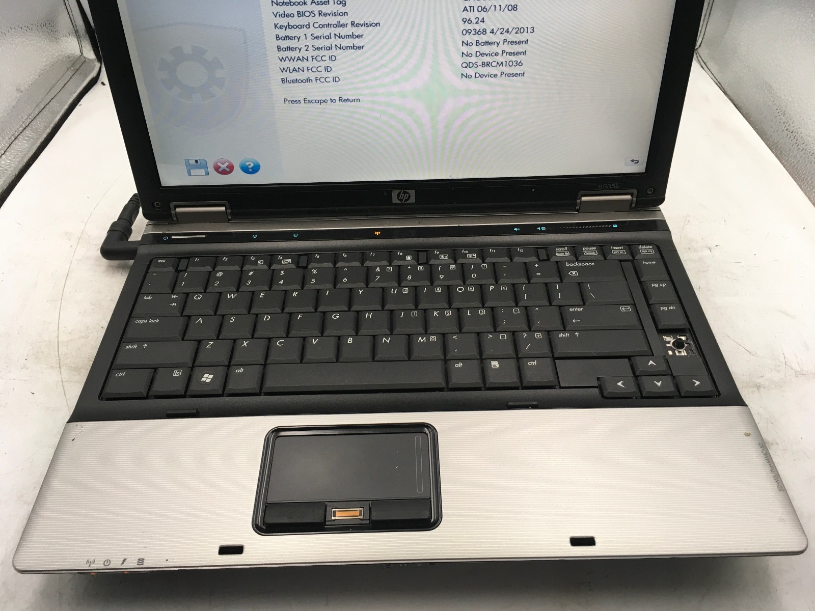 HP COMPAQ 6535B – BOOTS TO BIOS – AMD ATHLON X2 – 2GB RAM – NO OS – READ DESC-BB
