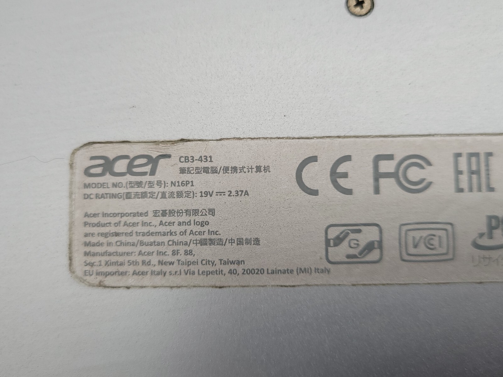 Acer Chromebook 14 N16P1 Laptop Intel Celeron For Replacement Parts LCD Screen