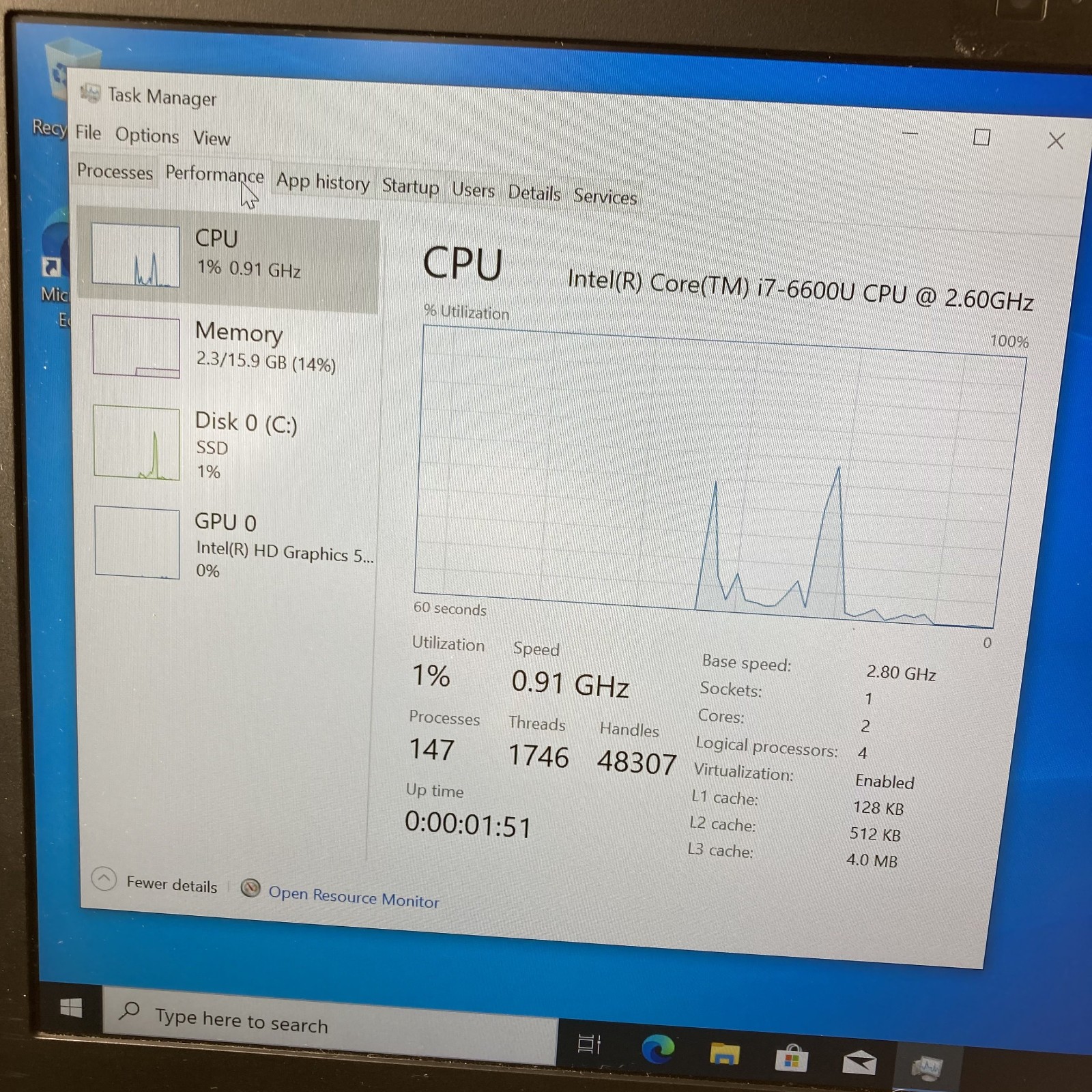 Dell Latitude E7470 14″ FHD i7-6600U@2.6GHz 16GB RAM 256GB SSD Windows 11