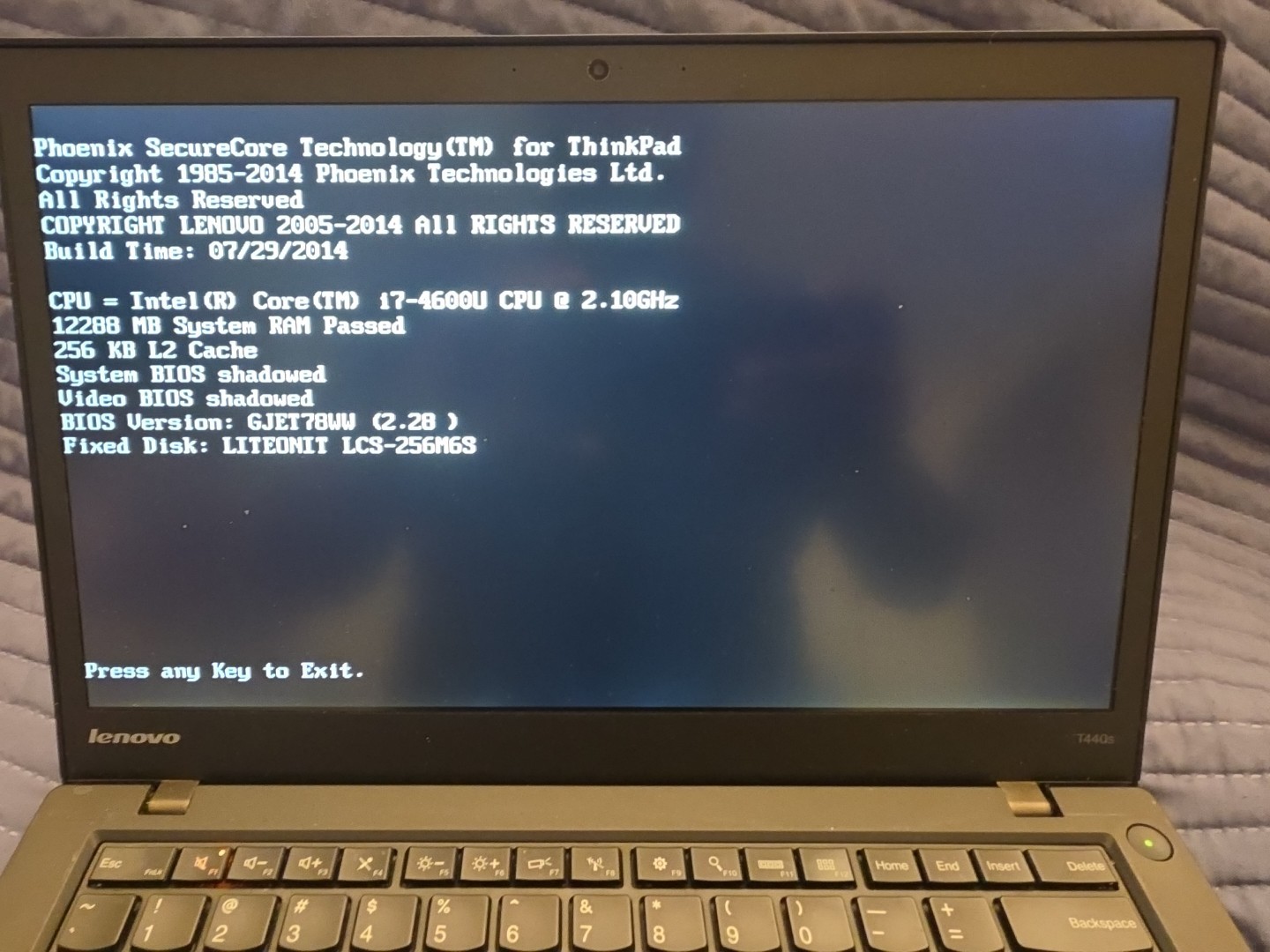Lenovo ThinkPad T440s 14″ Core i7-4600u 2.10GHz 12GB, Windows 10