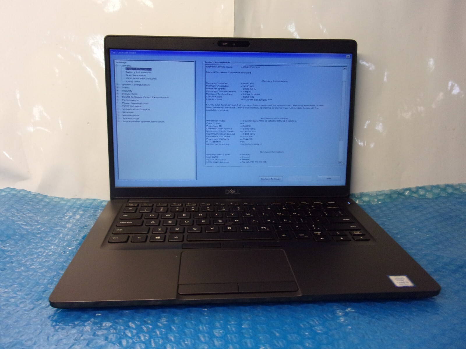 Dell Latitude 5400 14″ 1.6GHz i5-8365U 16GB 256GB SSD Win 11 Pro Ready