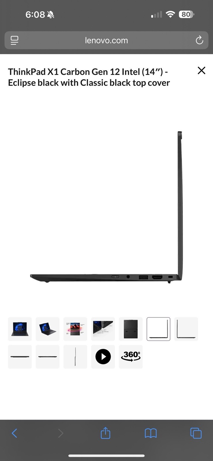 Lenovo ThinkPad X1 Carbon Gen 12 – Intel Core Ultra 7 165U – 32GB RAM– 512GB SSD