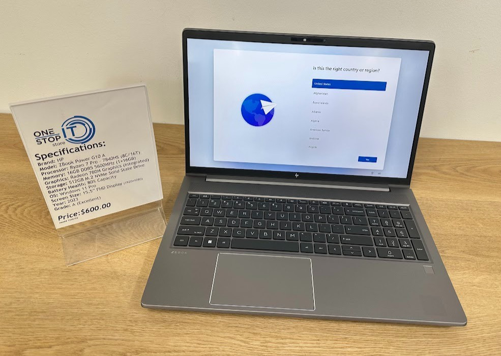 HP ZBook Power G10 A, Ryzen 7 Pro 7840HS, 16GB DDR5, Radeon 780M, 512GB SSD 2023