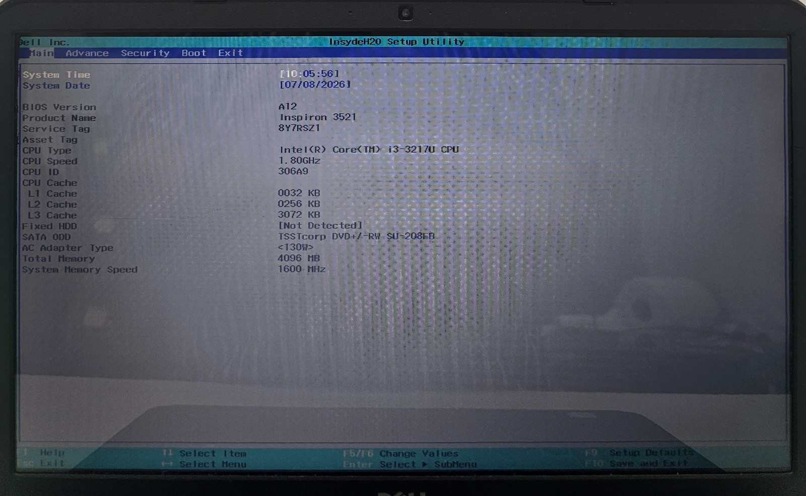 Dell Inspiron 3521 15.6″ Laptop Intel Core i3-3217U 4GB Ram NO HD/OS (FL)