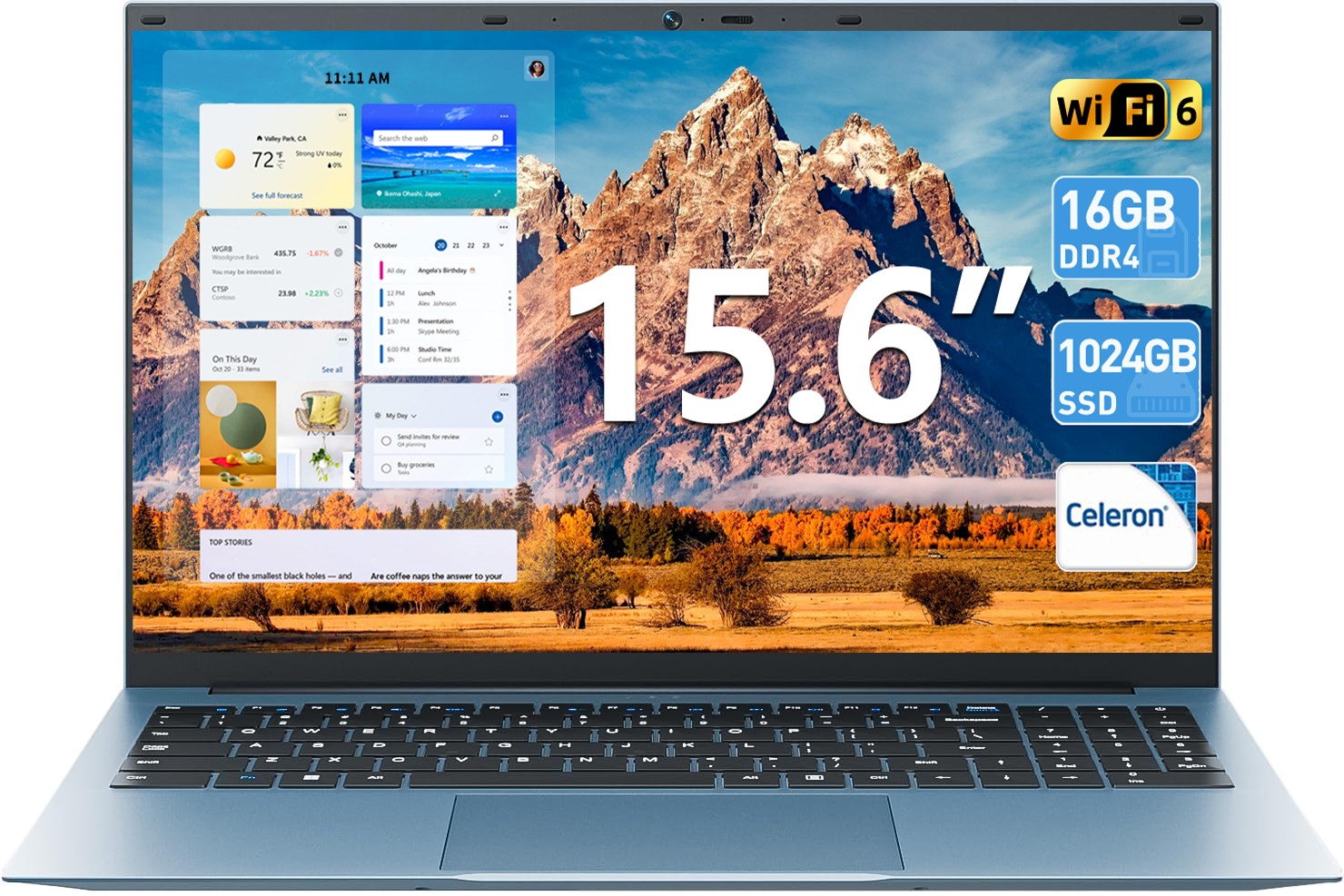 New 15.6″ IPS Laptop Intel N5100 16GB RAM 1TB SSD Win11 Pro Wi-Fi 6 Office 365
